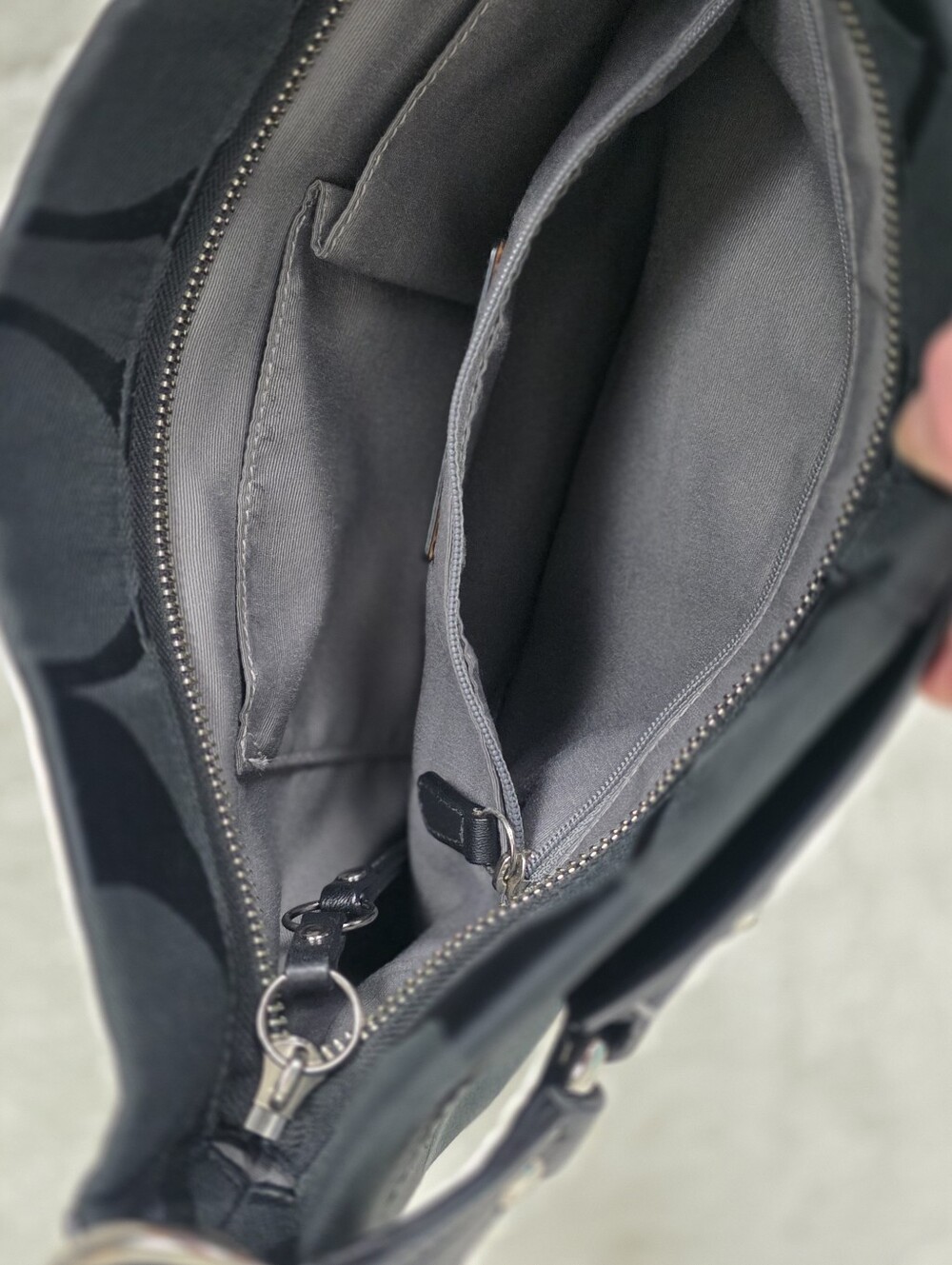 Coach Black Signature Canvas Hobo Bag - Picture 7 of 15